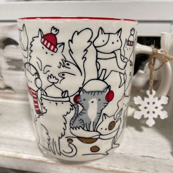 Christmas Cats 🐈🎄🎅🏻ready for Winter Handpainted Ceramic Coffee Mug NWT - Picture 1 of 8